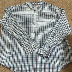 Merona Blue and White Plaid Men's Shirt